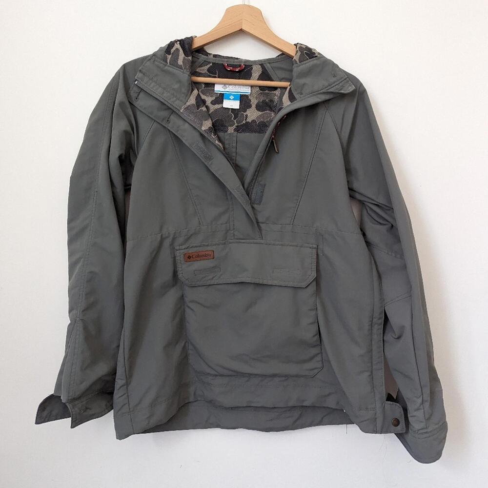 Columbia grey lightweight windbreaker pullover rain jacket